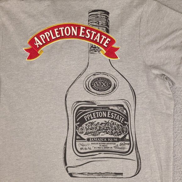 Appleton Estate Jamaica Rum Polo Shirt Mens Large Gray Organic Cotton Embroidery - Picture 9 of 15